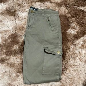Green cargo jeans